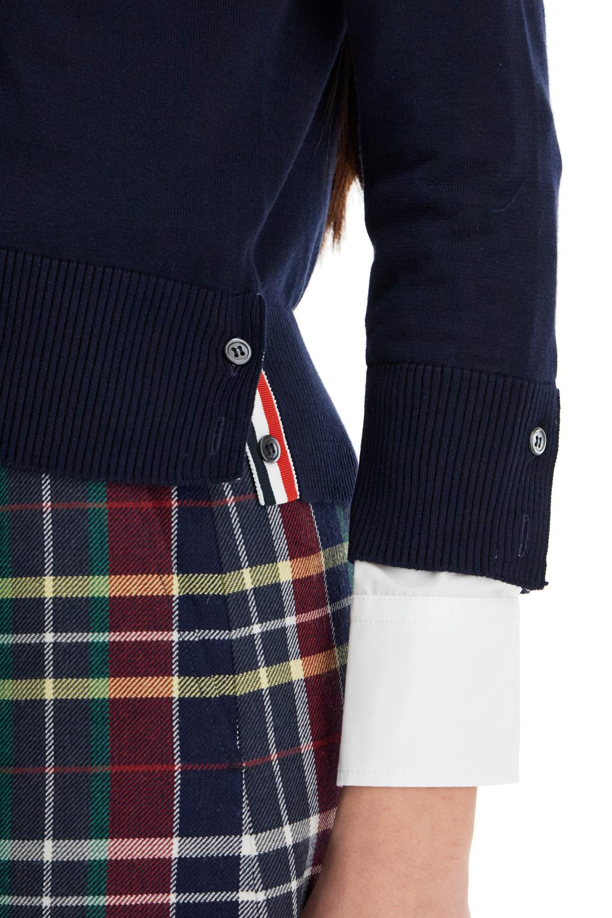 Thom Browne - Thom Browne cotton 4-bar card - Knitwear
