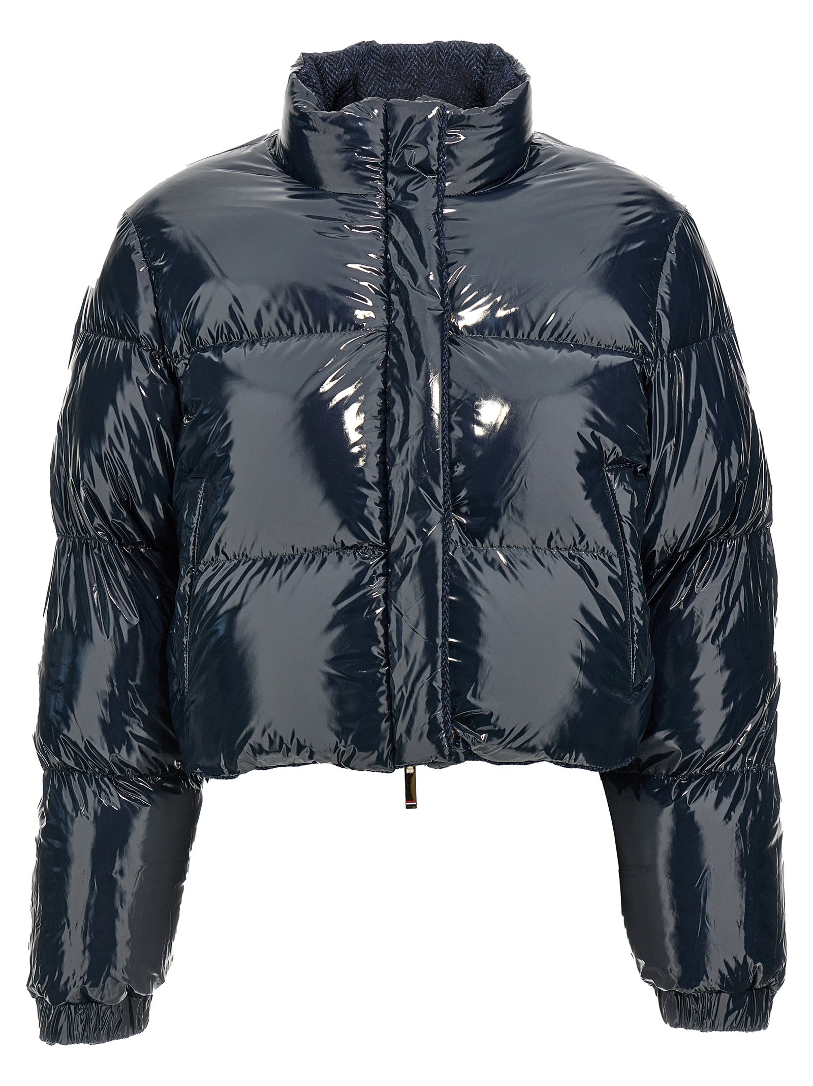 THOM BROWNE - THOM BROWNE - ’Herringbone Harris Tweed’ reversible down jacket - Women’s Outerwear