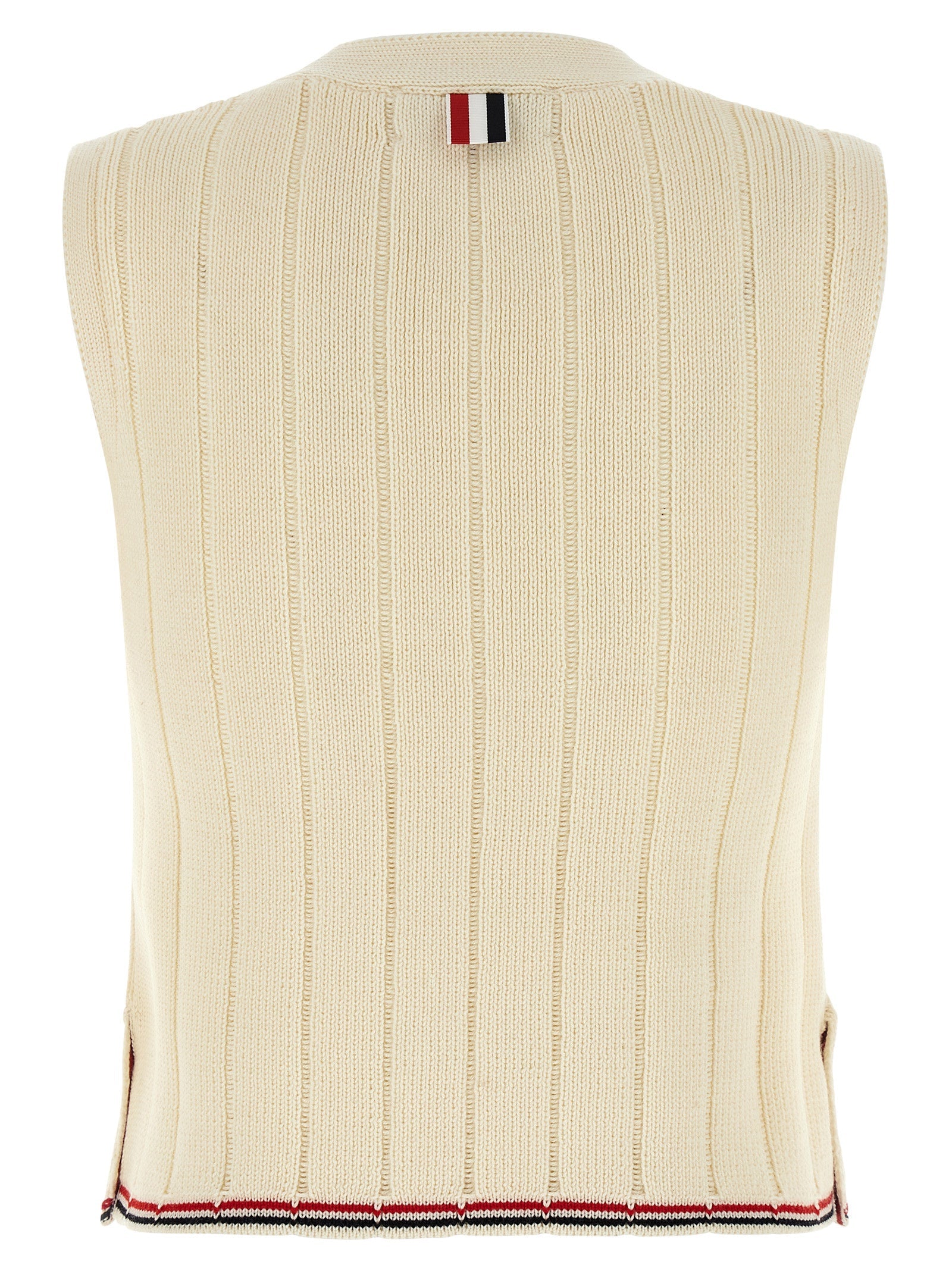 THOM BROWNE - THOM BROWNE - RWB intarsia vest - Women’s Outerwear