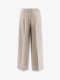 BOSS Women's Tiana Recycled Wool Blend Trousers White