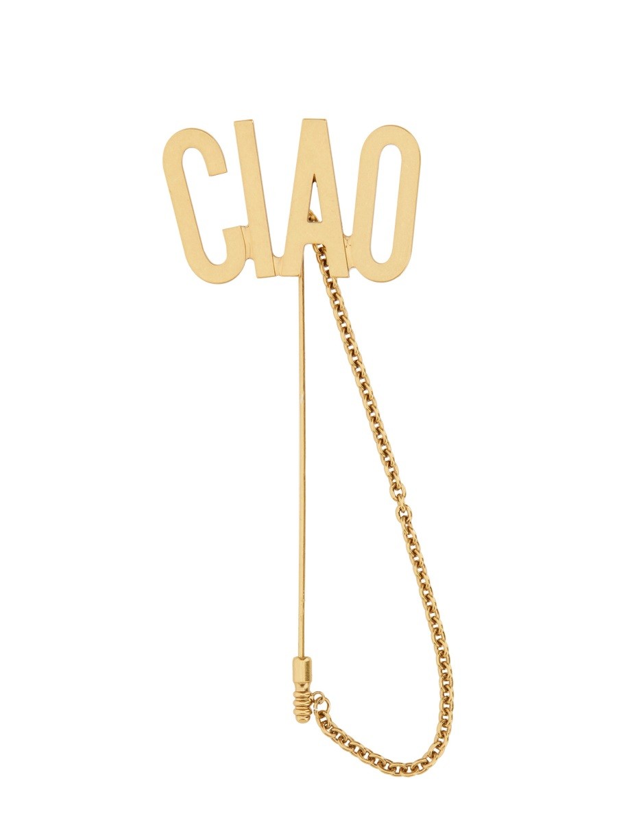 Moschino Women's Tie Clip Hello Gold