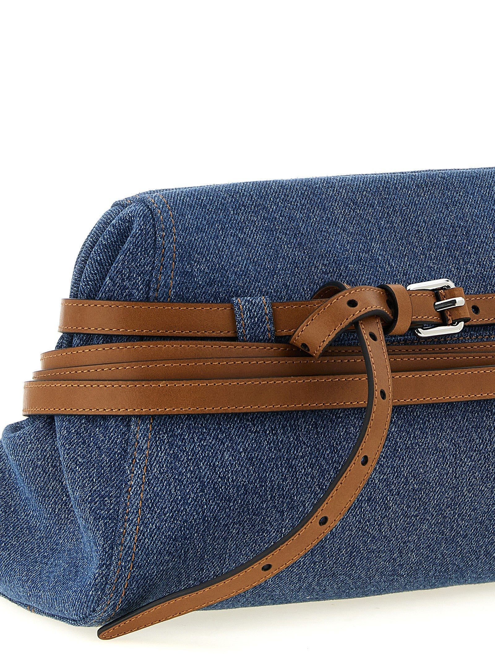 Moschino Tie me Big Clutch Blue