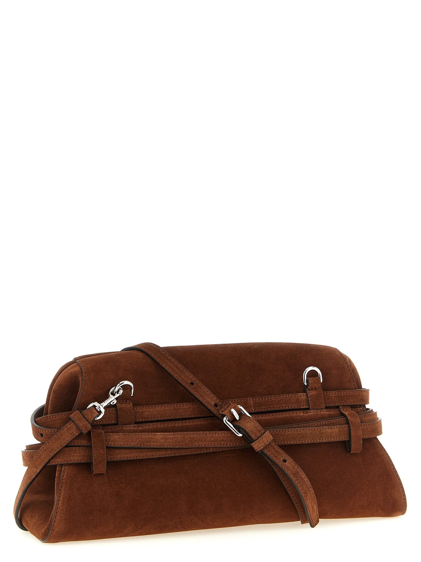 Moschino Tie me Big Clutch Brown