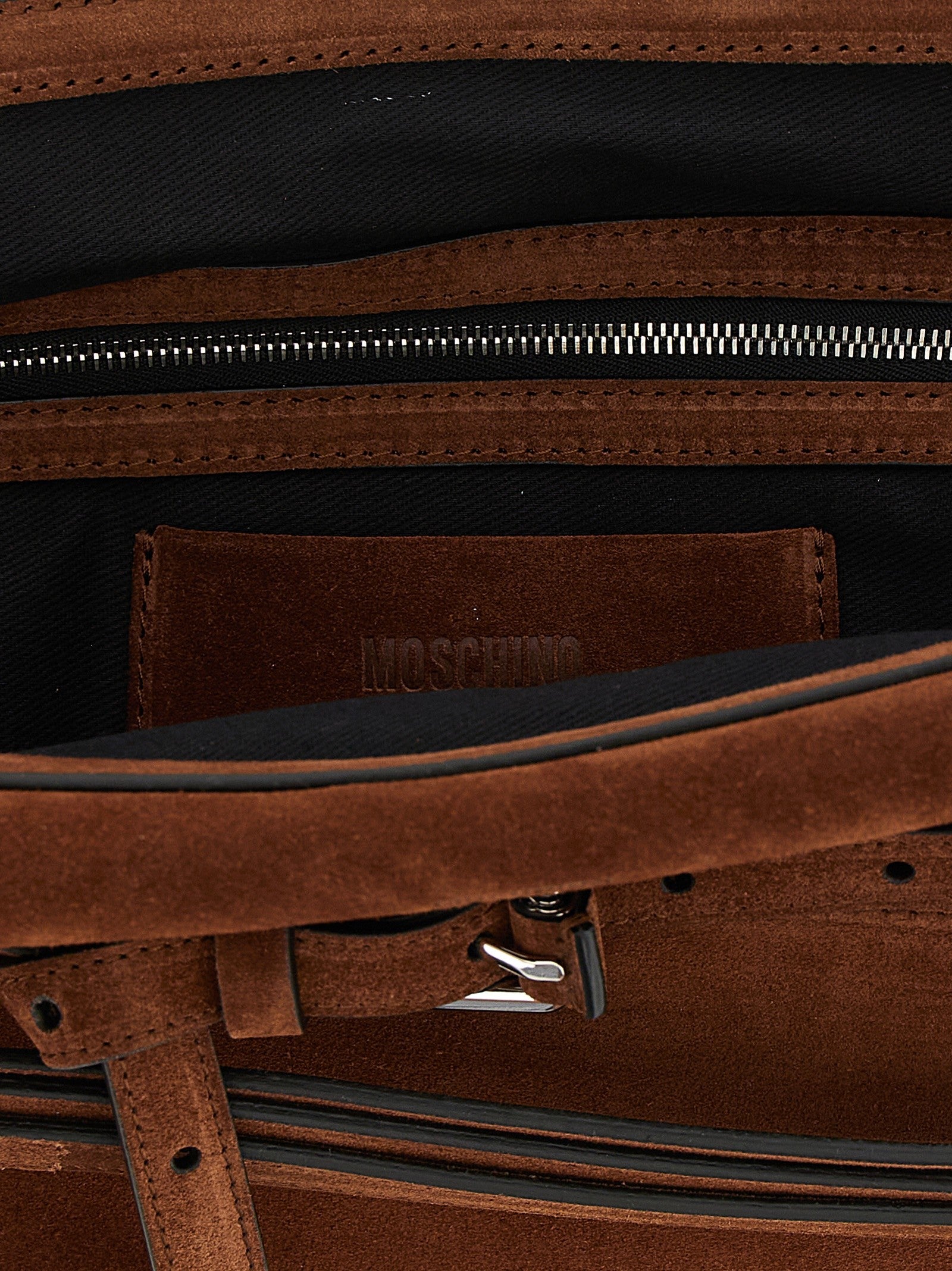 Moschino Tie me Big Clutch Brown
