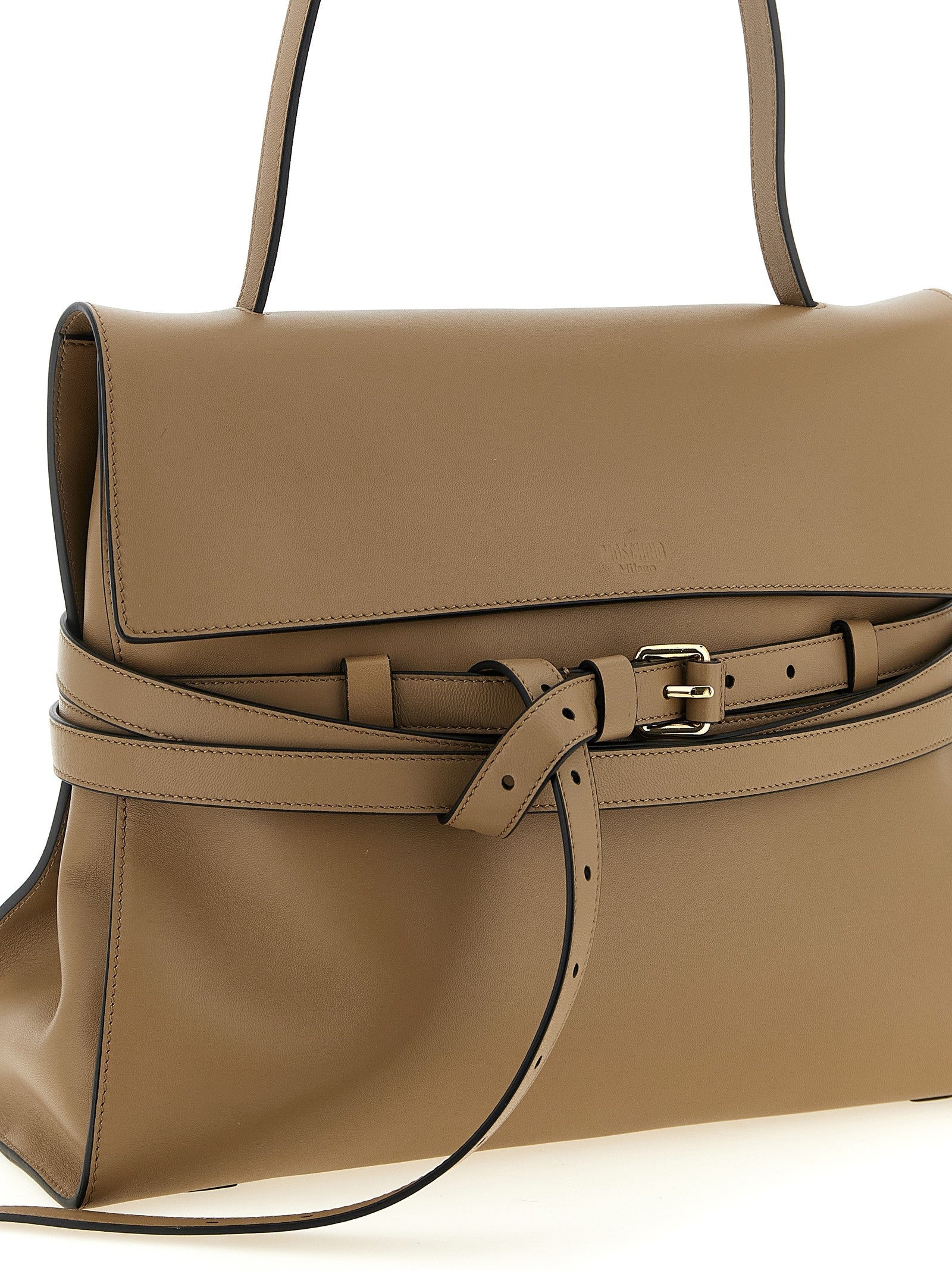 Moschino Tie me Shoulder Bag Beige