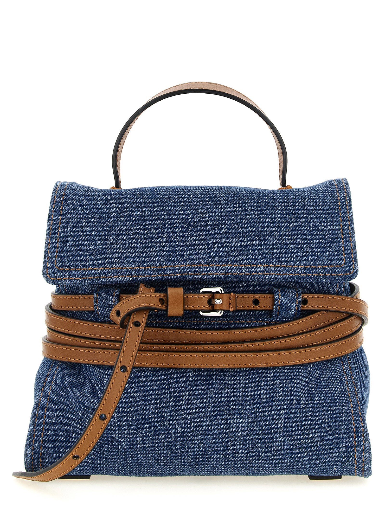 Moschino Tie me Small Handbag Blue
