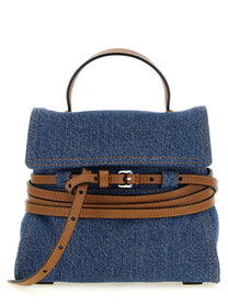 Moschino Tie me Small Handbag Blue