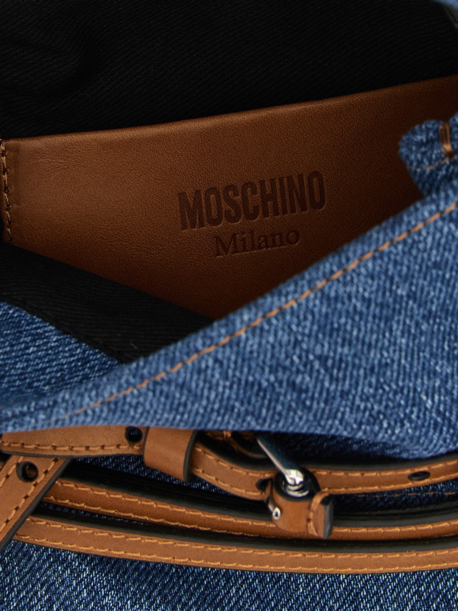 Moschino Tie me Small Handbag Blue