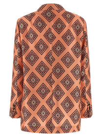 Alberto Biani Tie Print Blazer Blue