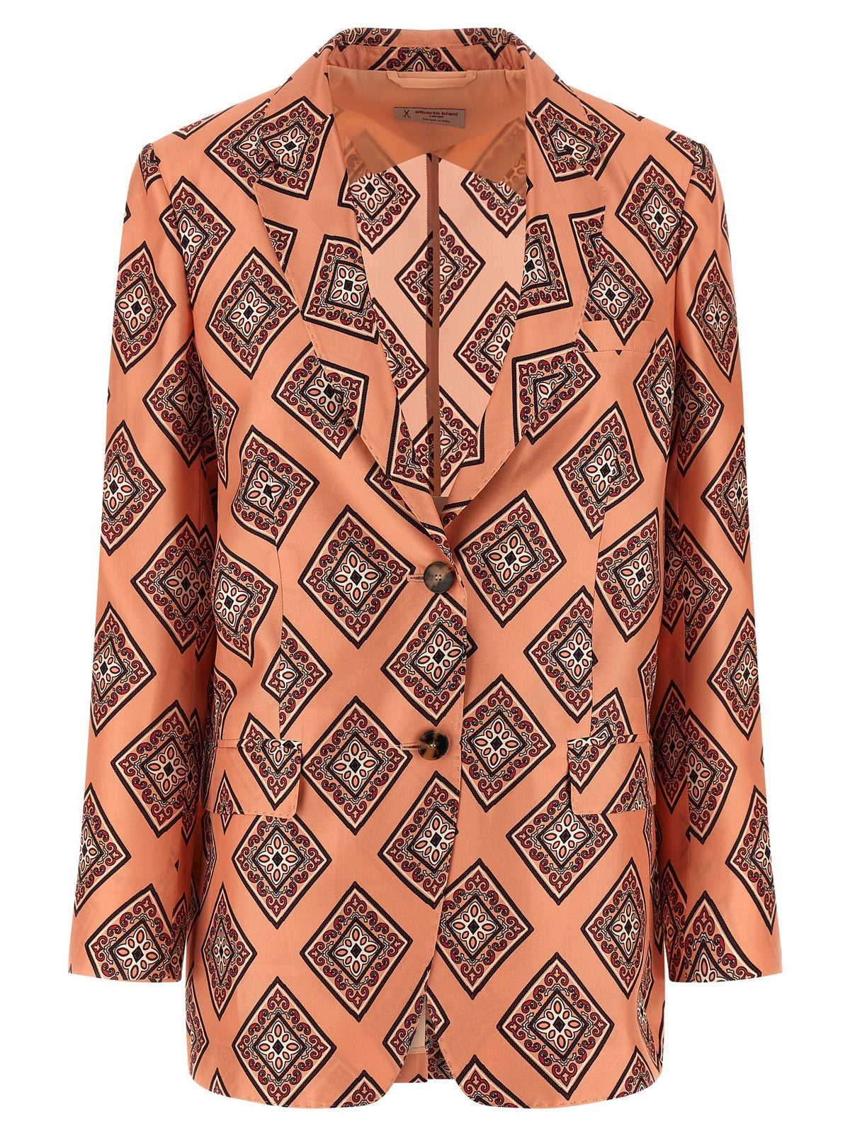 Alberto Biani Tie Print Blazer Blue