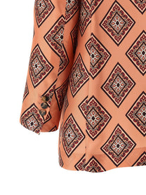 Alberto Biani Tie Print Blazer Blue