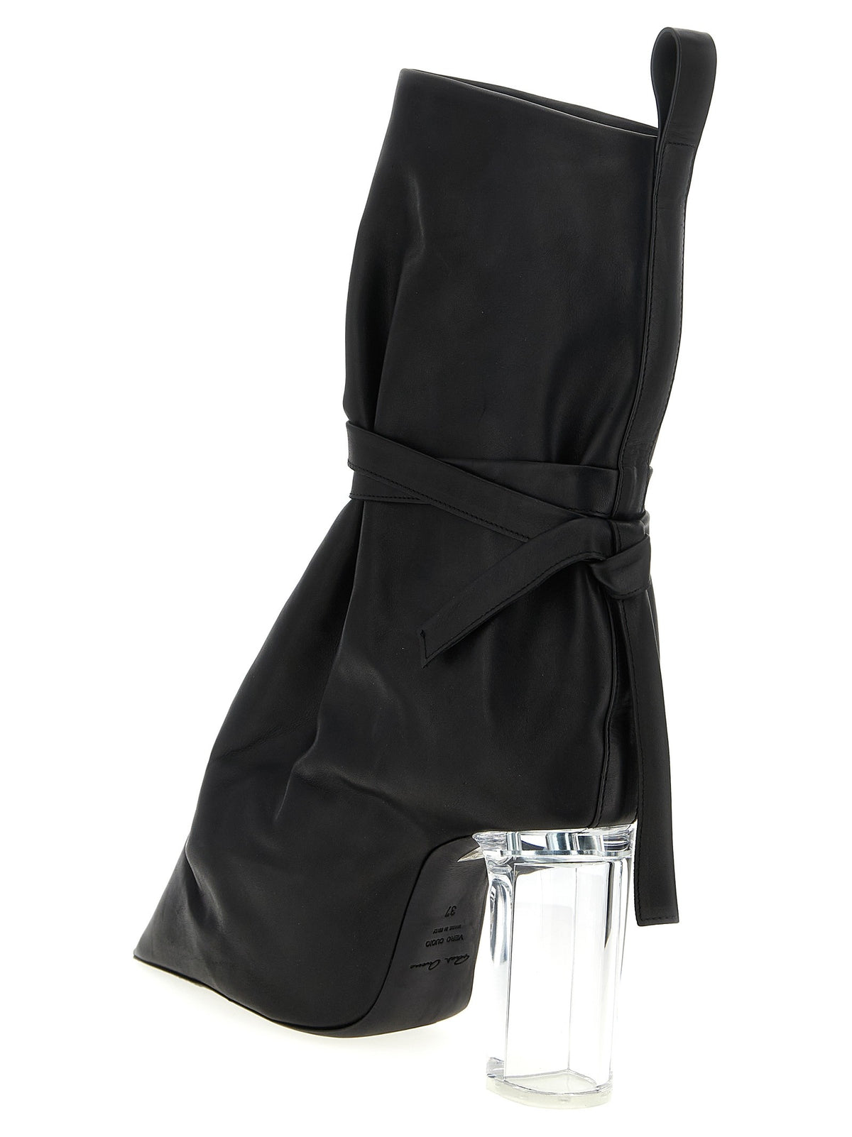Rick Owens Tied Taco Kiss Ankle Boots Black