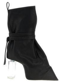 Rick Owens Tied Taco Kiss Ankle Boots Black