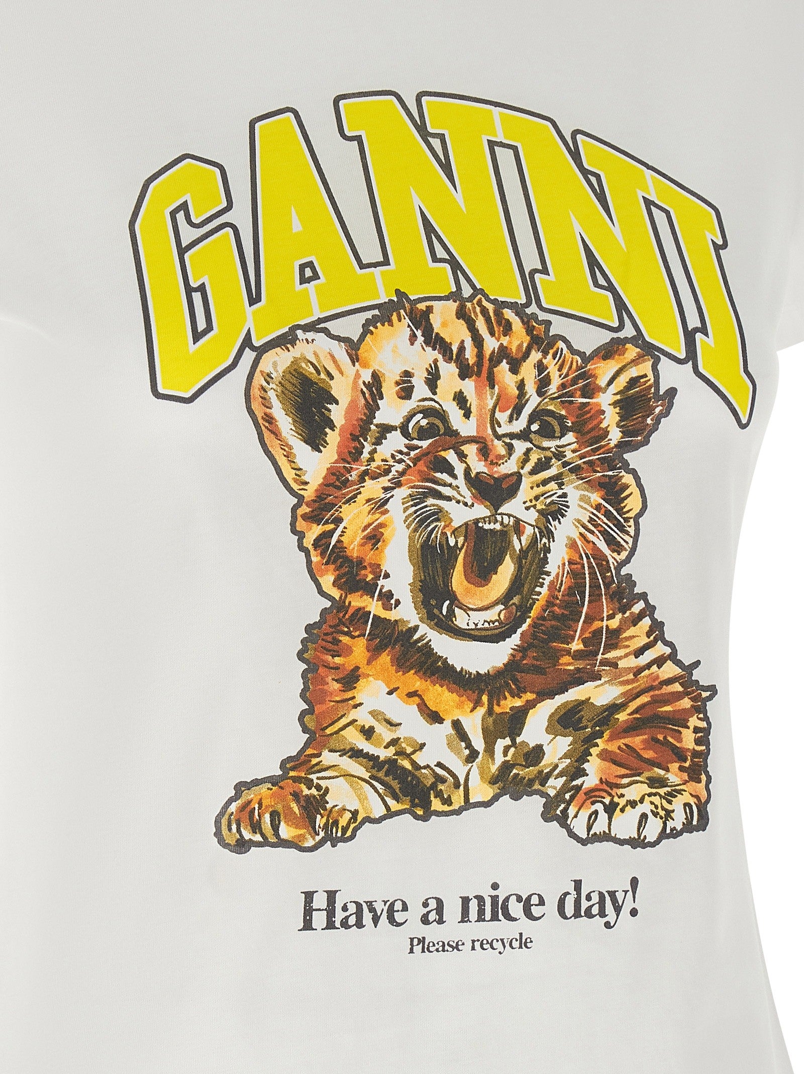 Ganni Tiger Shirt White
