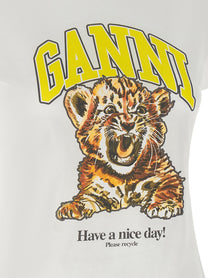 Ganni Tiger Shirt White