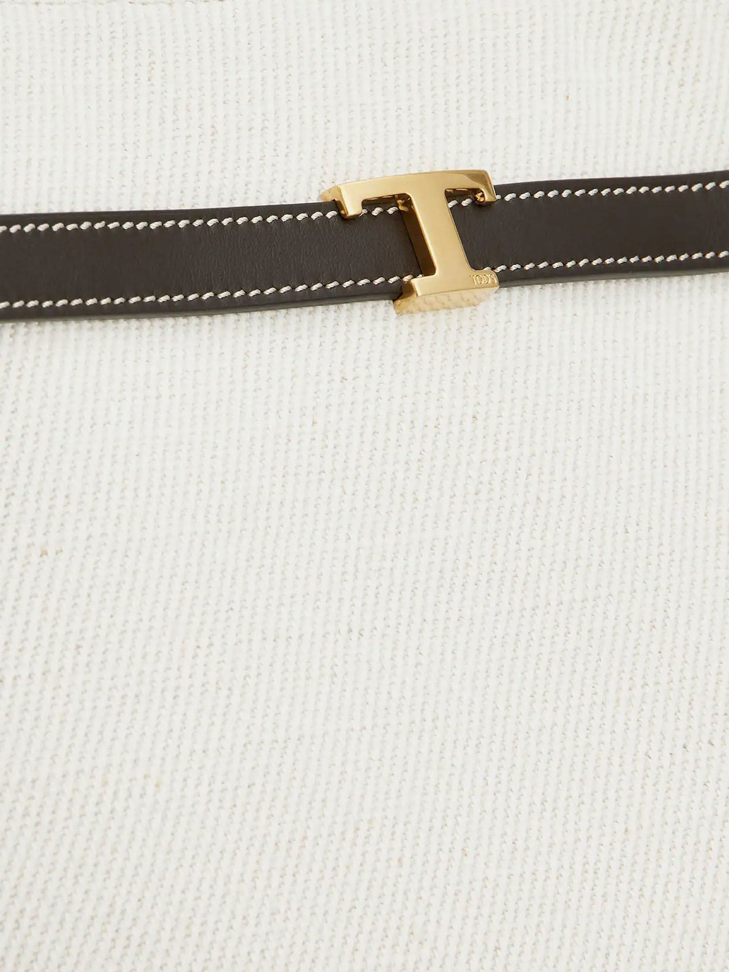 Tod's Women's Tim Canvas and Leather Medium Shopping Bag White