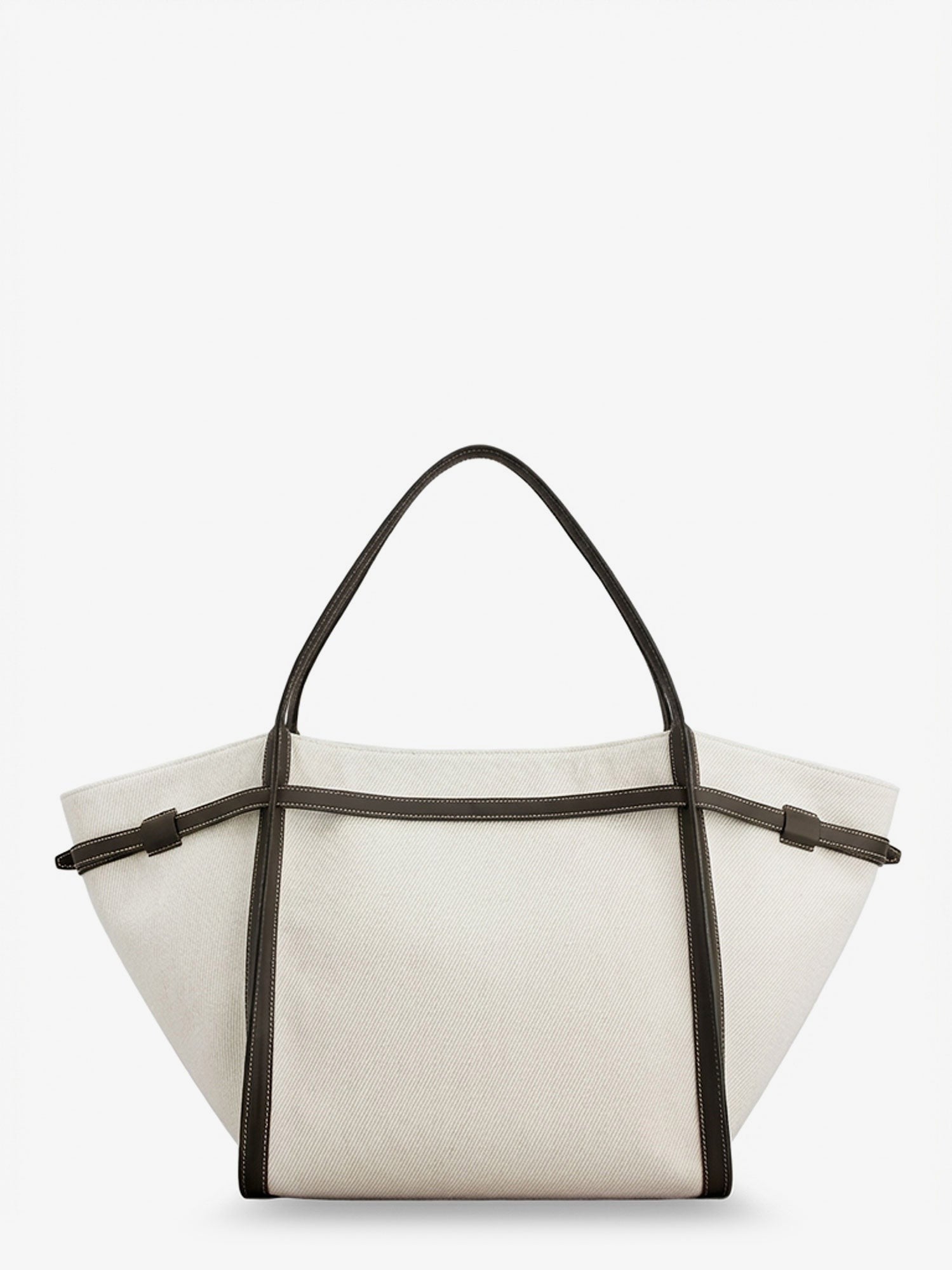 Tod's Women's Tim Canvas and Leather Medium Shopping Bag White