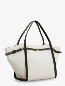 Tod's Women's Tim Canvas and Leather Medium Shopping Bag White