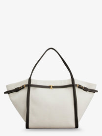 Tod's Women's Tim Canvas and Leather Medium Shopping Bag White