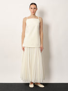 R2W Women's Tinta Square Neck Top White