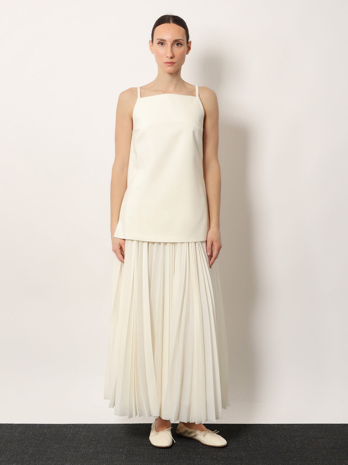 R2W Women's Tinta Square Neck Top White