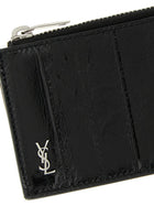 Saint Laurent Tiny Cassandre Card Holder Black, view 3