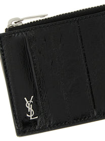 Saint Laurent Tiny Cassandre Card Holder Black