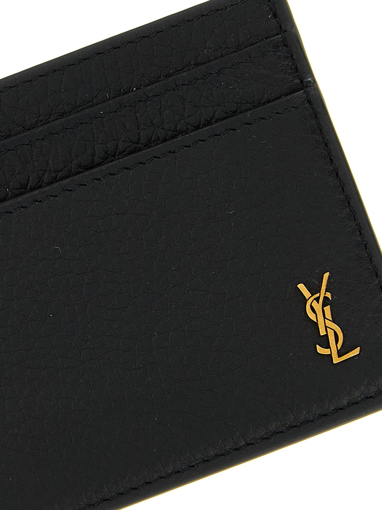 Saint Laurent Tiny Cassandre Card Holder Black