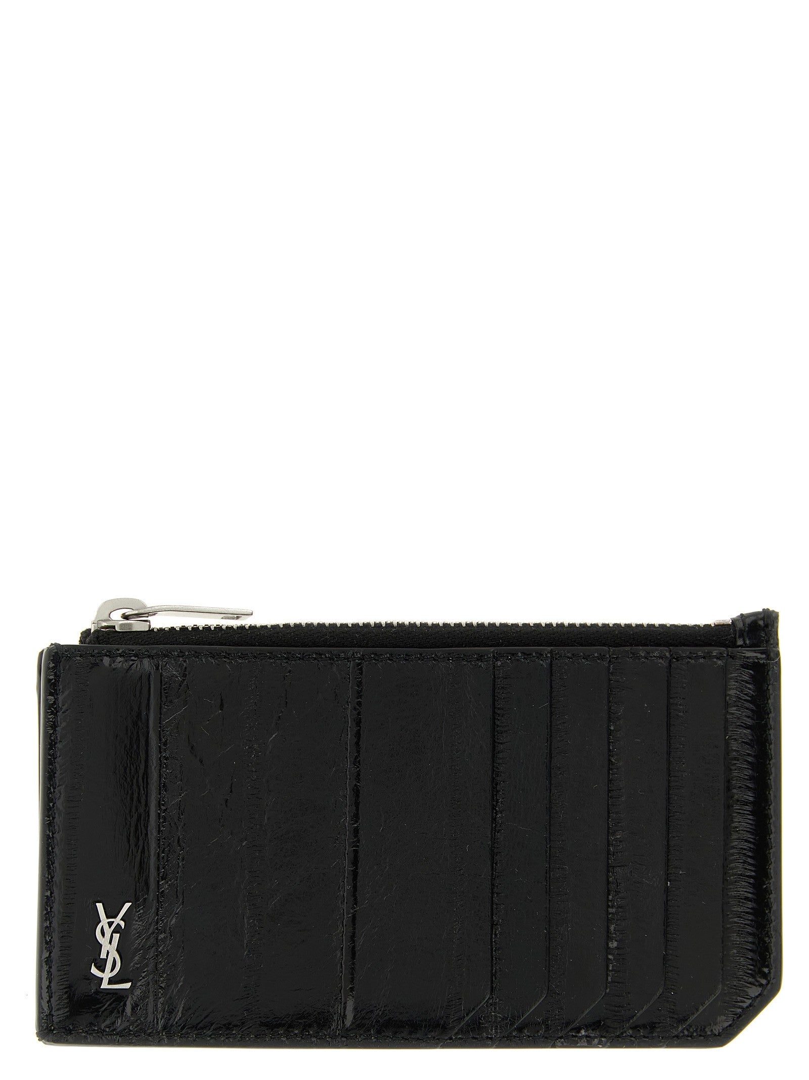 Saint Laurent Tiny Cassandre Card Holder Black