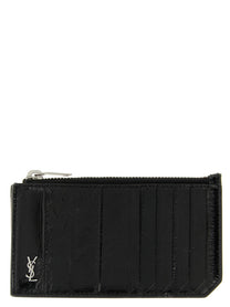 Saint Laurent Tiny Cassandre Card Holder Black