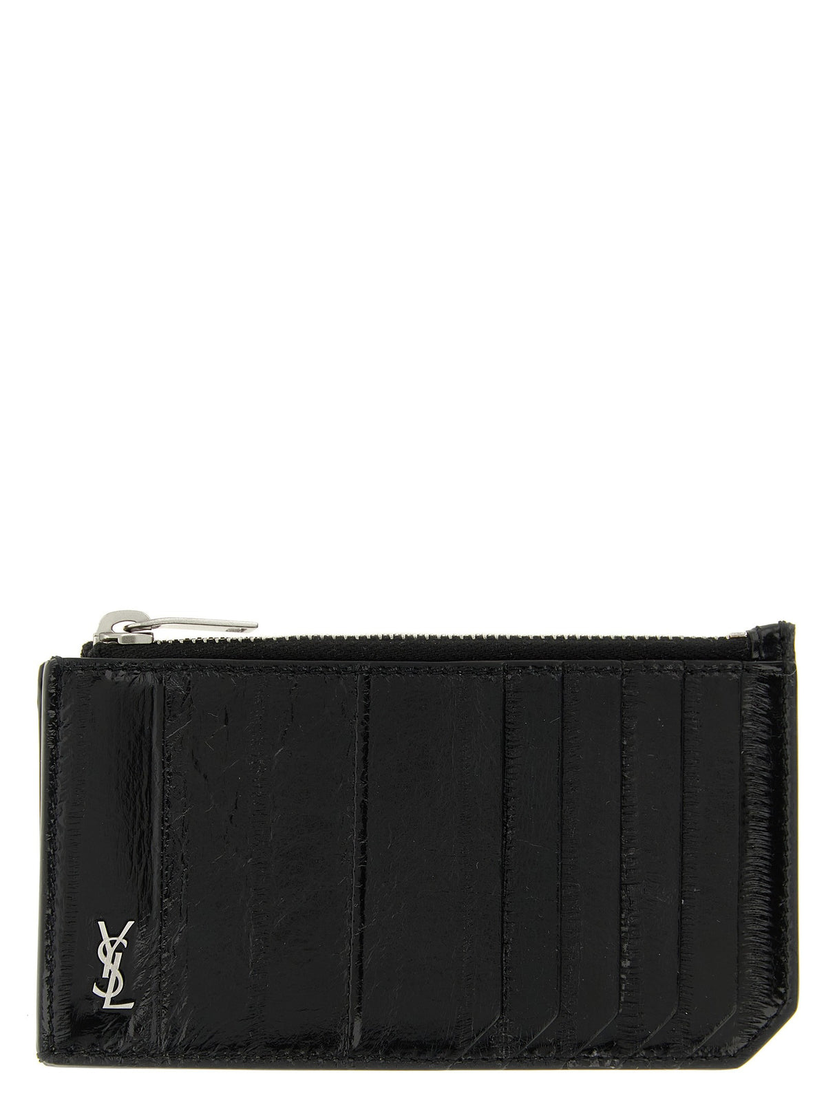 Saint Laurent Tiny Cassandre Card Holder Black