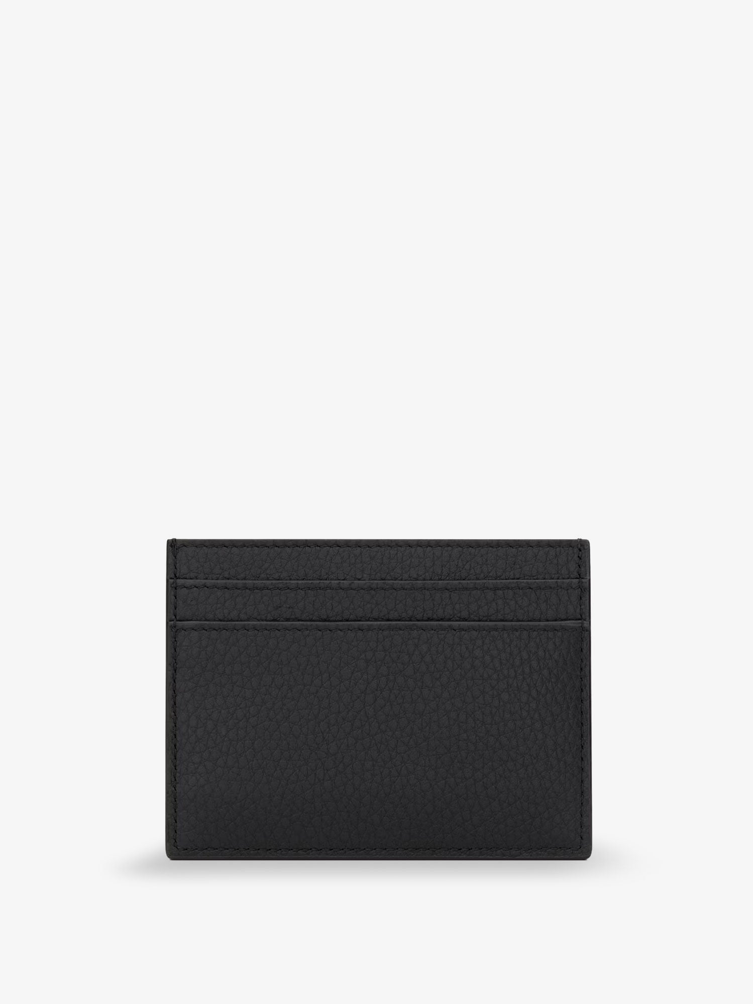 Saint Laurent Men's Tiny Cassandre Textured Leather Card Holder Black