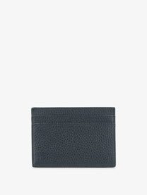 Saint Laurent Men's Tiny Cassandre Textured Leather Card Holder Blue