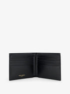 Saint Laurent Men's Tiny Wallet in Hammered Leather Black, view 3