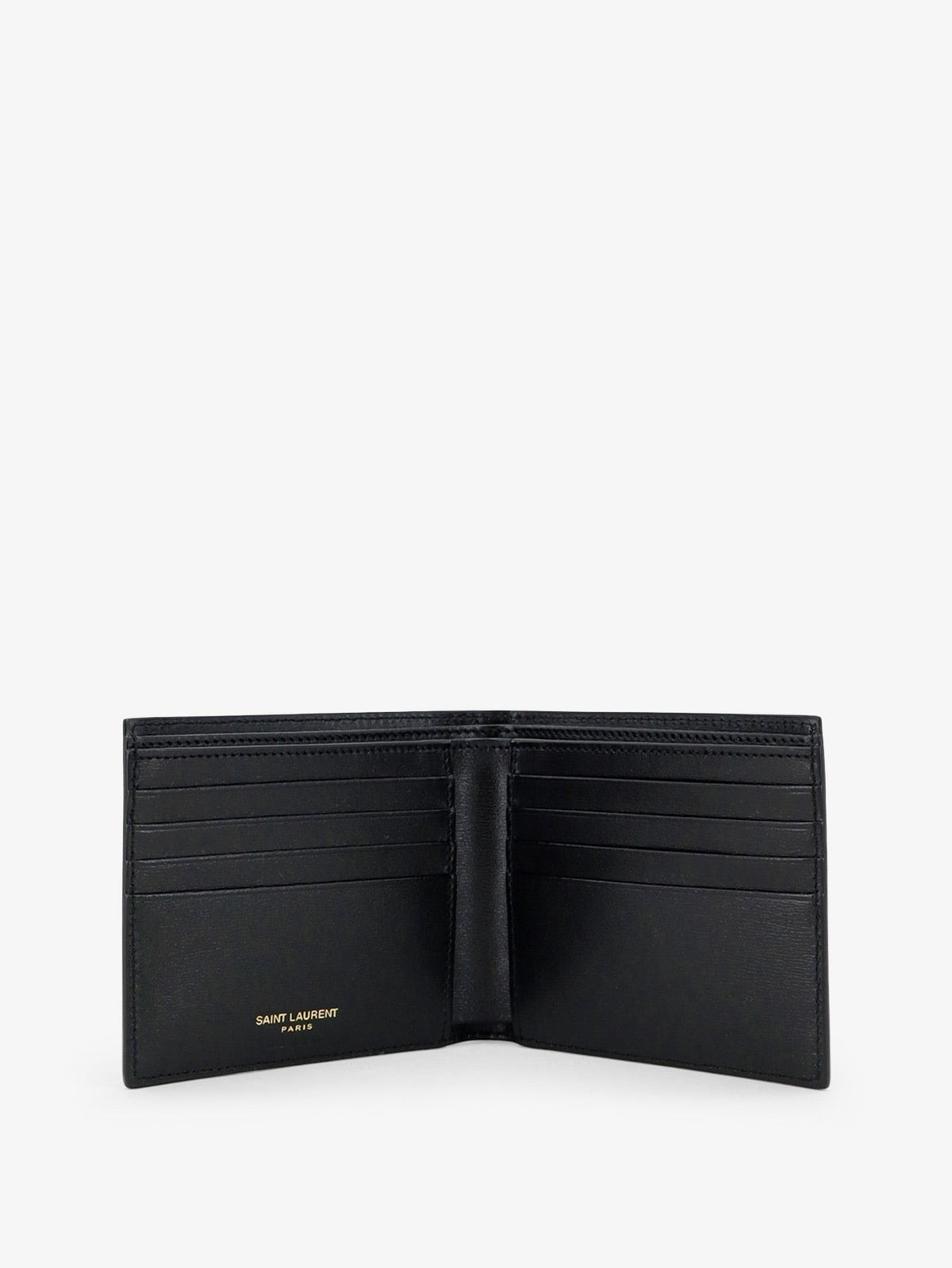 Saint Laurent Men's Tiny Wallet in Hammered Leather Black, view 3