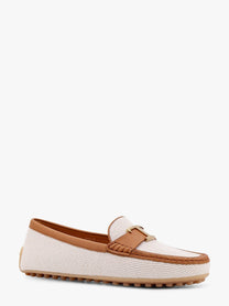 TOD’S - Tod’s Canvas Loafer With T Timeless Detail - Woman-&gt;Shoes-&gt;Loafers