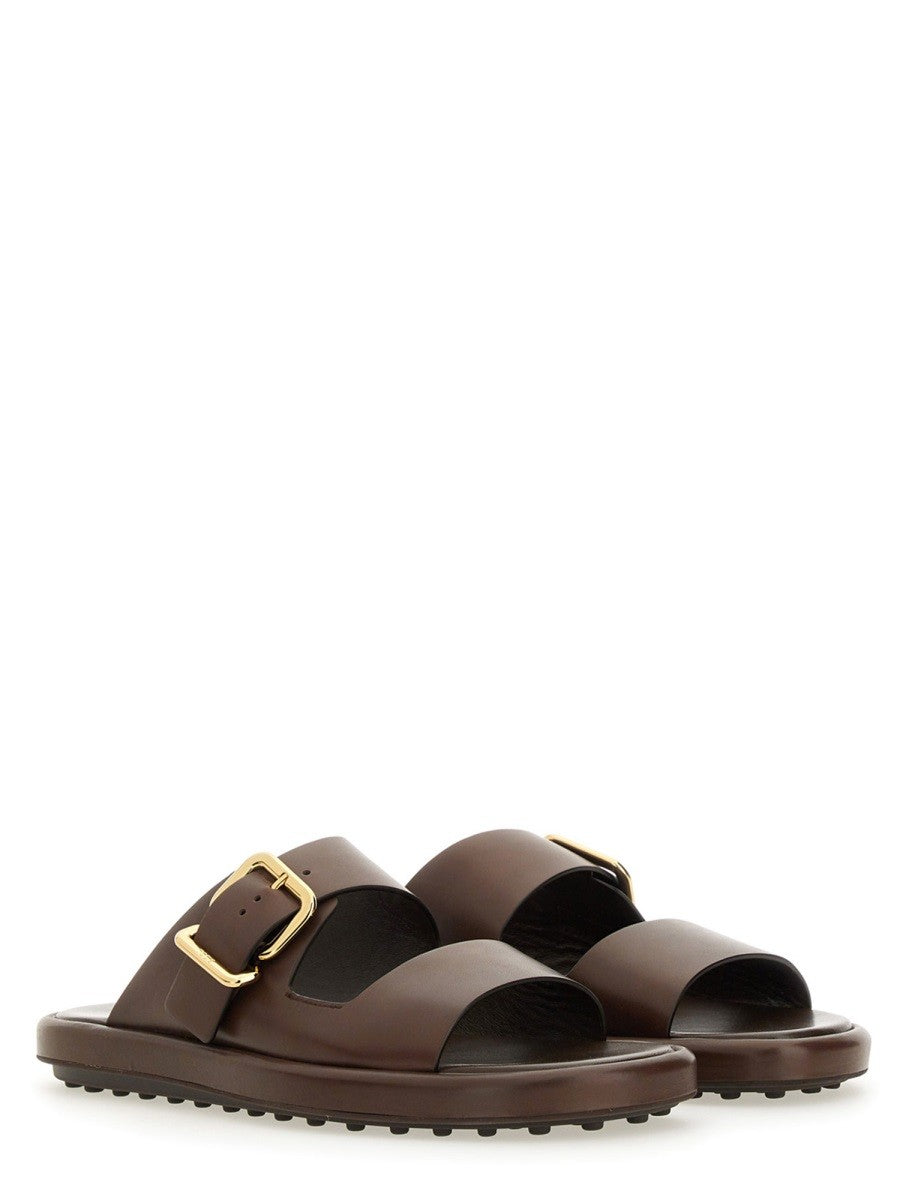 TOD’S - Tod’s Leather Sandal - Woman-&gt;FOOTWEAR-&gt;SANDALS