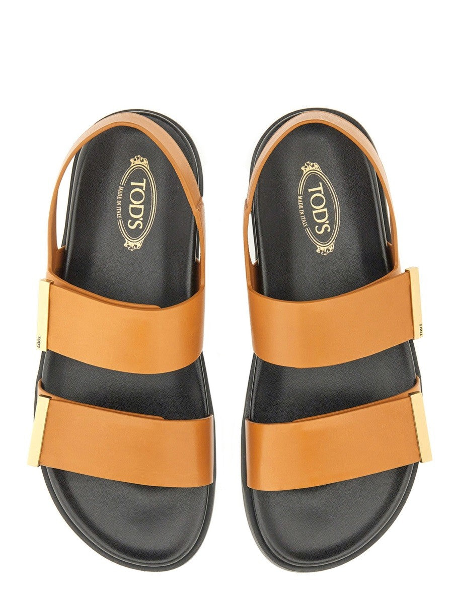 TOD’S - Tod’s Leather Sandal - Woman-&gt;FOOTWEAR-&gt;SANDALS