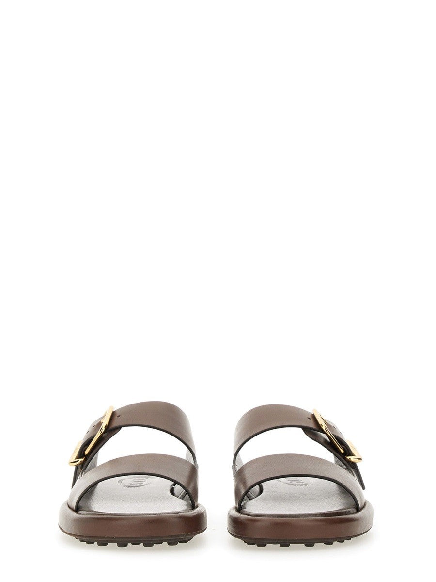 TOD’S - Tod’s Leather Sandal - Woman-&gt;FOOTWEAR-&gt;SANDALS