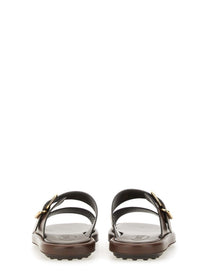 TOD’S - Tod’s Leather Sandal - Woman-&gt;FOOTWEAR-&gt;SANDALS