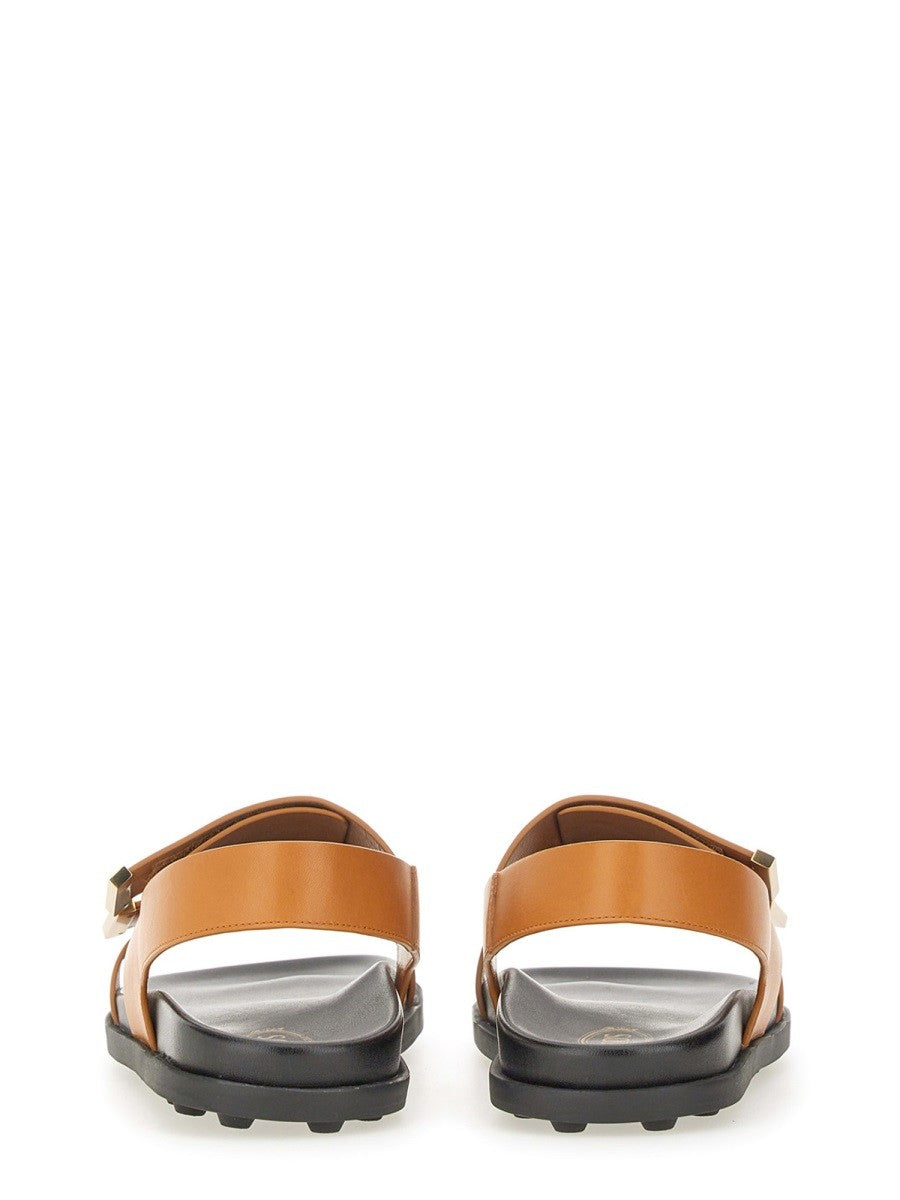TOD’S - Tod’s Leather Sandal - Woman-&gt;FOOTWEAR-&gt;SANDALS