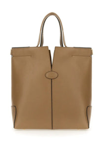 Tod’s women’s beige leather tote bag with structured design and top handles for everyday use