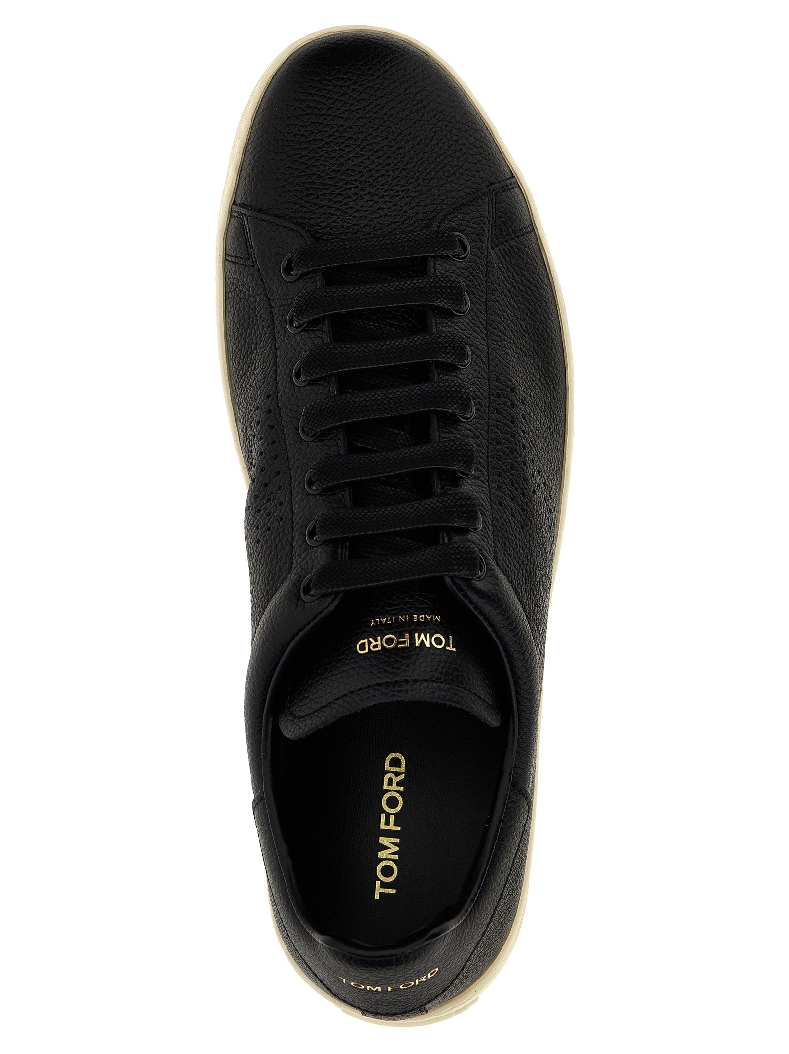 TOM FORD - TOM FORD - Logo leather sneakers - Men’s Shoes