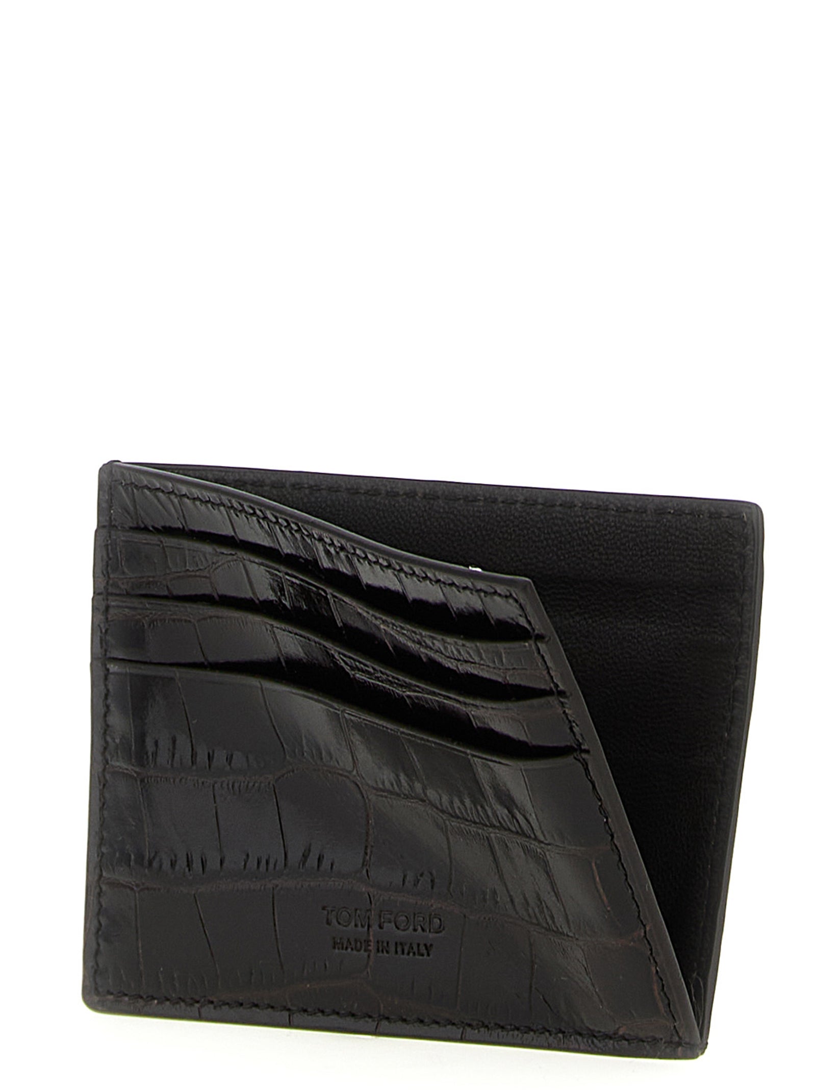 TOM FORD - TOM FORD - Crocodile leather card holder - Men’s Accessories