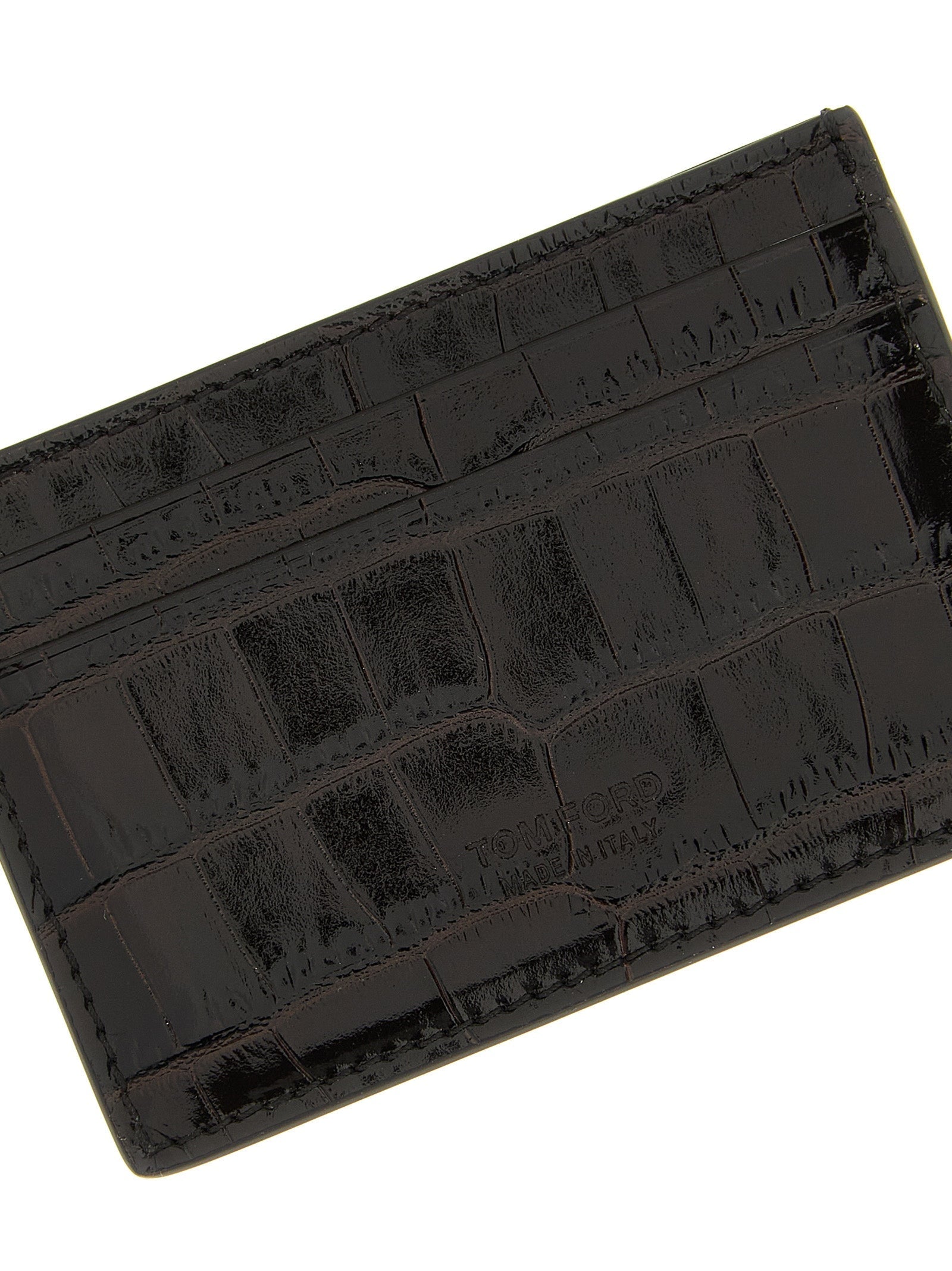 TOM FORD - TOM FORD - Crocodile leather card holder - Men’s Accessories