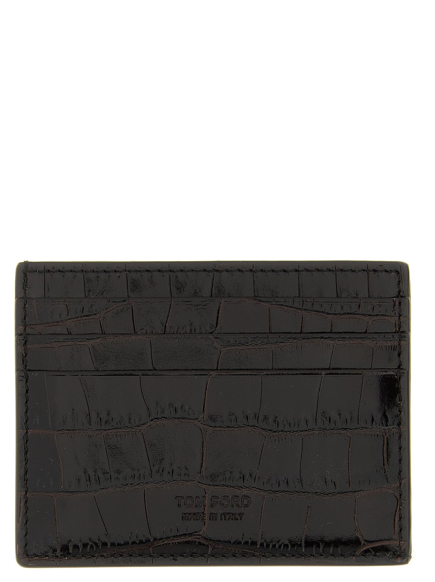 TOM FORD - TOM FORD - Crocodile leather card holder - Men’s Accessories