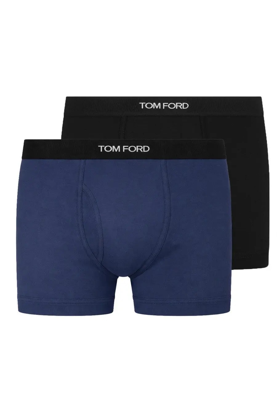 Tom Ford men’s bi pack boxer black featuring navy blue and black sleek minimalist design for comfortable wear
