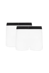 White tom ford men’s boxer briefs with black elastic waistbands in a bi pack for comfortable everyday wear