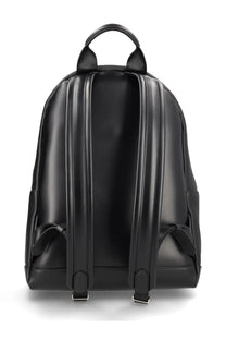 Tom Ford men’s Buckley leather backpack black with sleek minimalist design and adjustable shoulder straps shown from back