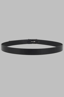 Tom ford men’s cintura in pelle con passante black leather belt with sleek minimalist design and silver-toned buckle